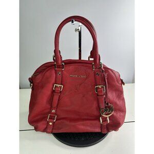 Michael Kors Bedford Large Red Leather Satchel/Bowling Bag